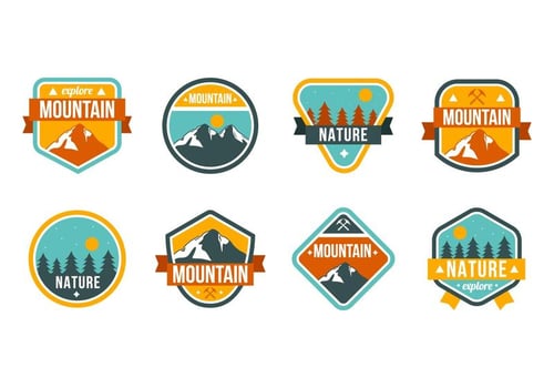 Mountain and Nature Badges Vector