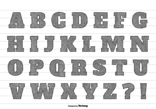 Retro Stripe Alphabet vector