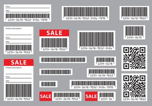 Editable Barcodes vector