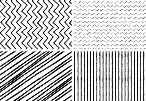 Hand Drawn Style Seamless Patterns vector