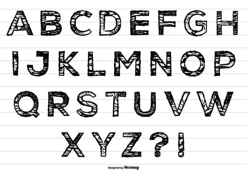 Cute Hand Drawn Messy Alphabet vector