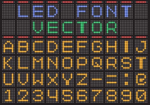 Led Screen Vector Font 