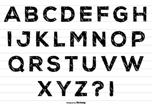 Cute Hand Drawn Messy Alphabet vector