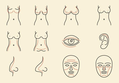 Plastic Surgery Icons vector