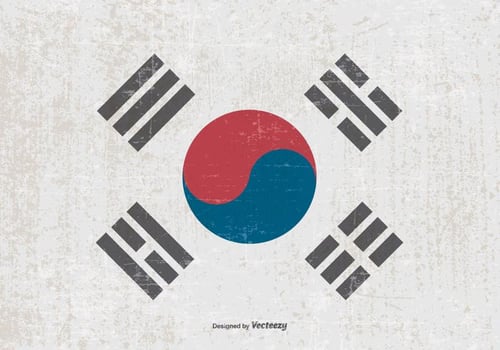 Grunge Flag of South Korea vector
