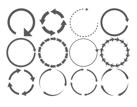 Round Arrow Shape Set vector