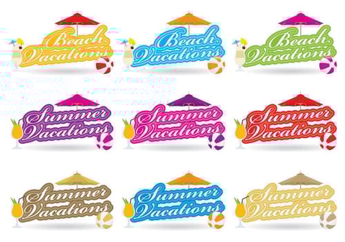 Beach Theme Titles vector