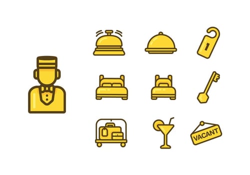Concierge Icon Vector Set