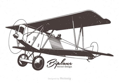 Free Biplane Vector Illustration