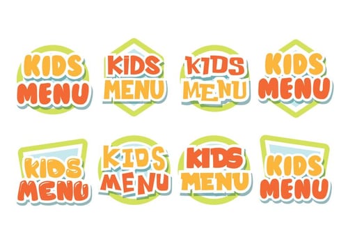 Free Kids Menu Labels vector