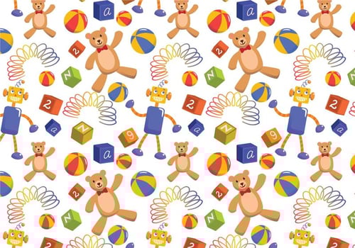Kids Toys Pattern Vectors