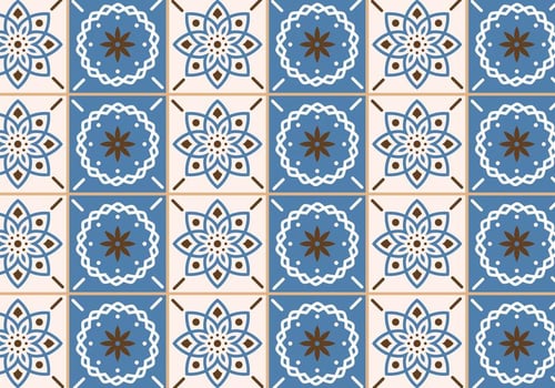Beige and Blue Tiles vector