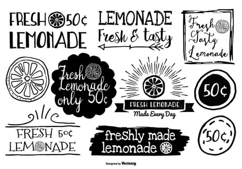 Hand Drawn Style Lemonade Labels vector