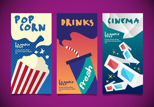 Popcorn Cinema Designs Templates Vector