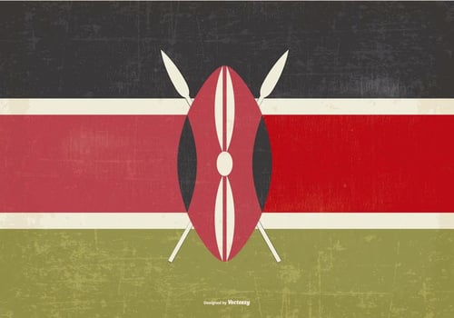 Vintage Flag of Kenya vector