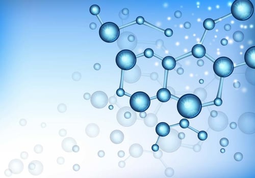 Molecule Atomium Blue Background vector