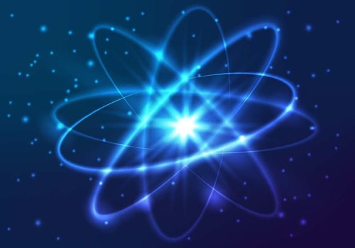 Vector Shining Neon Lights Atom Model