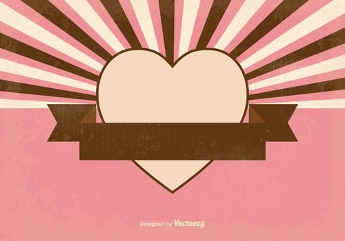 Retro Sunburst Style Heart Background vector