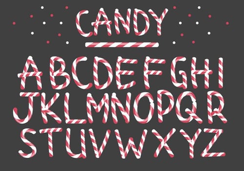 Peppermint Candy Letter Vectors