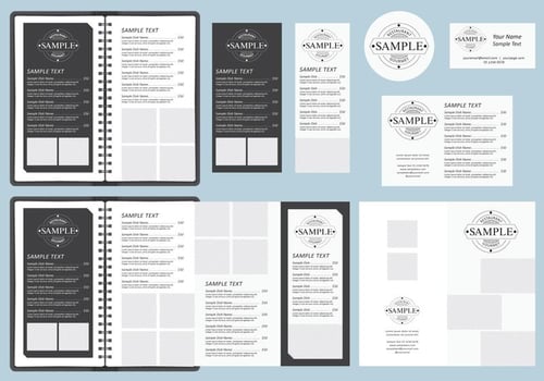 BW Menu Templates vector