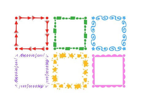 Hand Drawn Style Frame Set vector