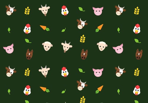 Farm Animals Pattern Vector