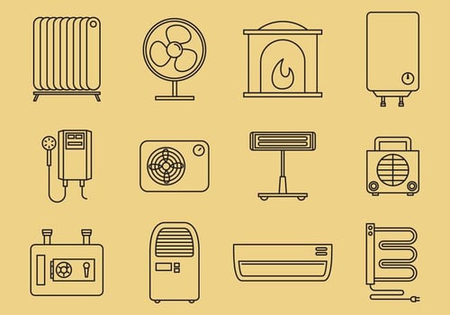 Home Heating Icons vector