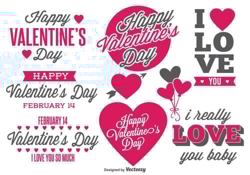 Valentine's Day Labels vector