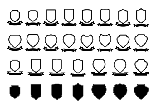 Blason  shield  ribbon vector  template