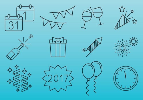 New Year Celebration Icons vector