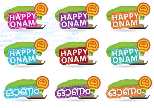 Happy Onam Titles vector