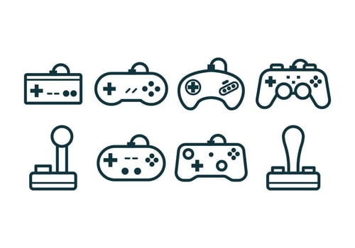 Gaming Joystick Icons vector