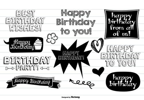 Happy Birthday Doodle Set vector
