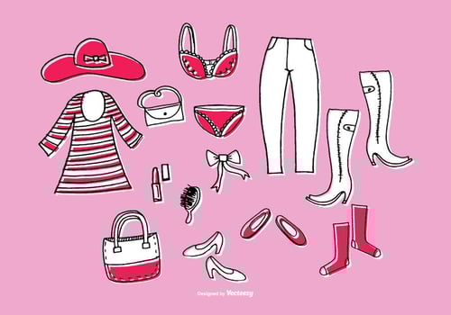 Hand Drawn Women's Clothing Vectors