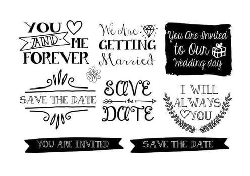 Hand Drawn Style Marriage Labels vector