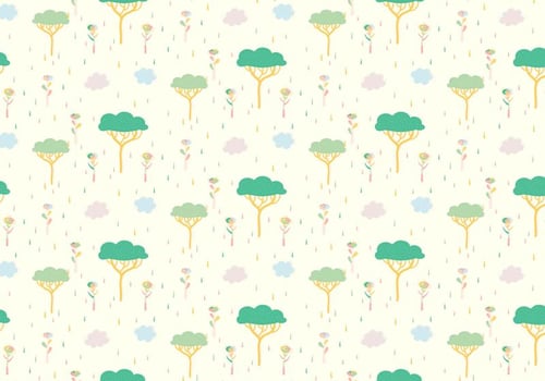 Tree Plants Pastel Pattern vector