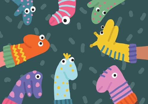 Cute Funny Socks Puppets Vectors