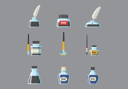 Free Ink Pot Vector