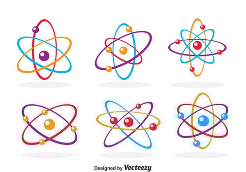 Colorful Atom Icons vector