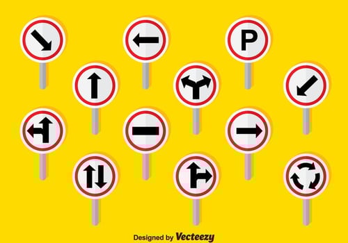 Road Signs Set Vector