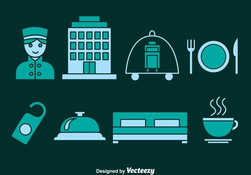 Hotel Element Icons Vector