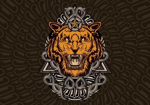 Vintage Tiger Poster vector