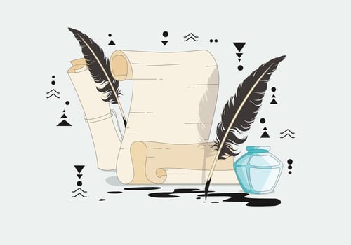 Vintage Writing and Ink Pot Vector