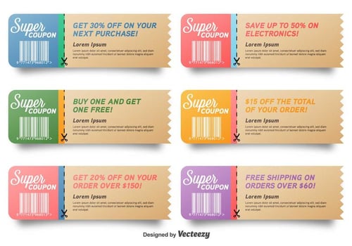 Vector Coupon Sale Collection