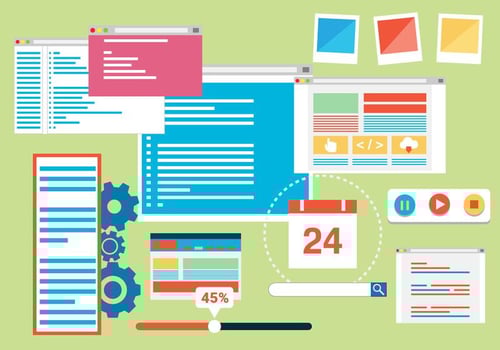 Free Flat Website Template Vector