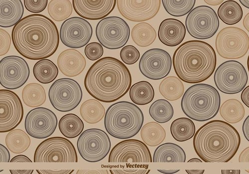 Vector Retro Tree Rings Pattern Illustration