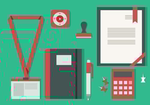Free Flat Design Icon Set of Business Vector