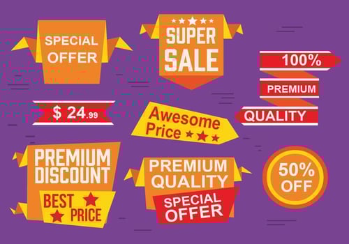 Free Origami Design Vector Labels