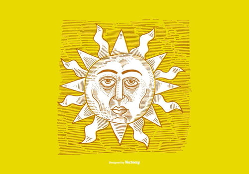 SUNSHINE-LINE DRAWING vector