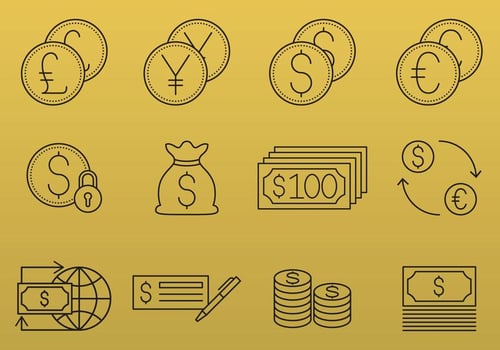 Money And Currency Icons vector